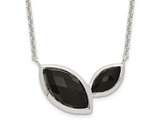 Faceted Onyx Necklace in Sterling Silver with Chain (18 Inches)